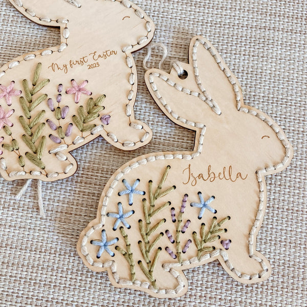 Embroidered Bunny Keepsake - ShartrueseEaster Keepsake