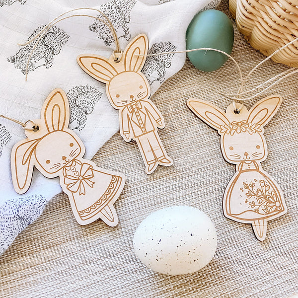 Fancy Dress Bunny Tags - ShartrueseEaster Keepsake