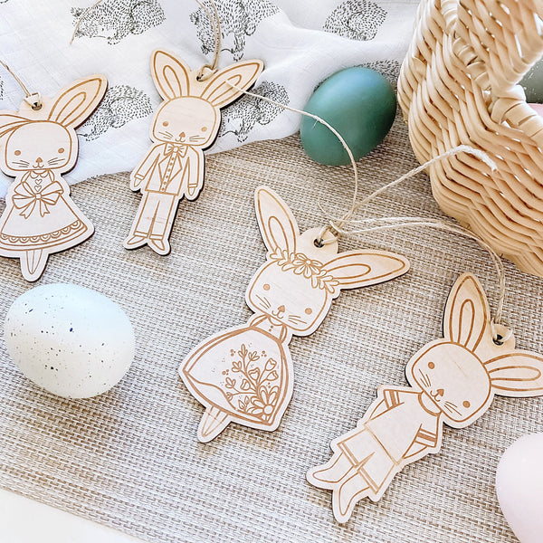 Fancy Dress Bunny Tags - ShartrueseEaster Keepsake