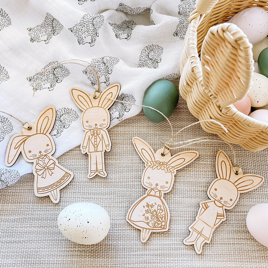 Fancy Dress Bunny Tags - ShartrueseEaster Keepsake