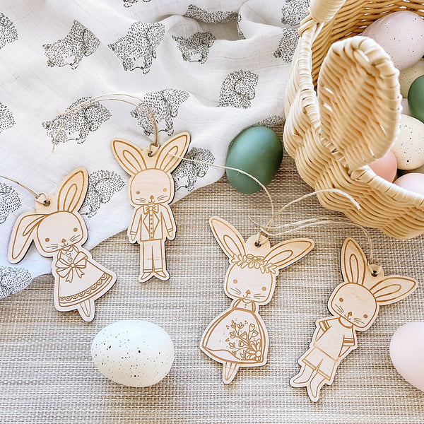 Fancy Dress Bunny Tags - ShartrueseEaster Keepsake