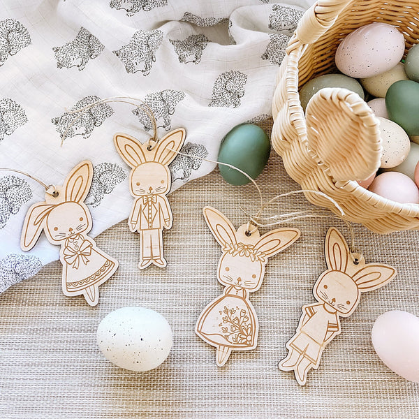 Fancy Dress Bunny Tags - ShartrueseEaster Keepsake