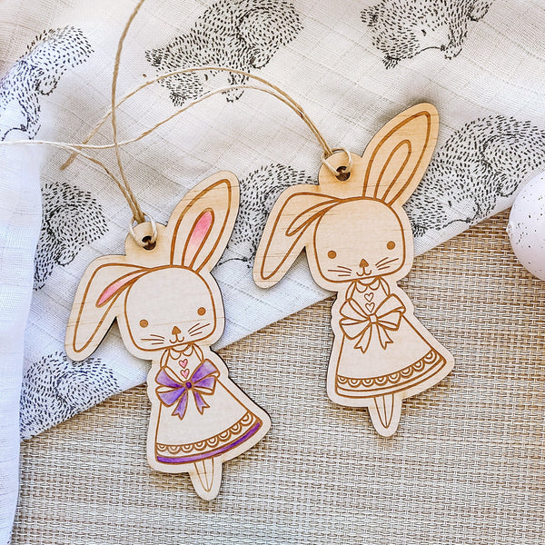 Fancy Dress Bunny Tags - ShartrueseEaster Keepsake