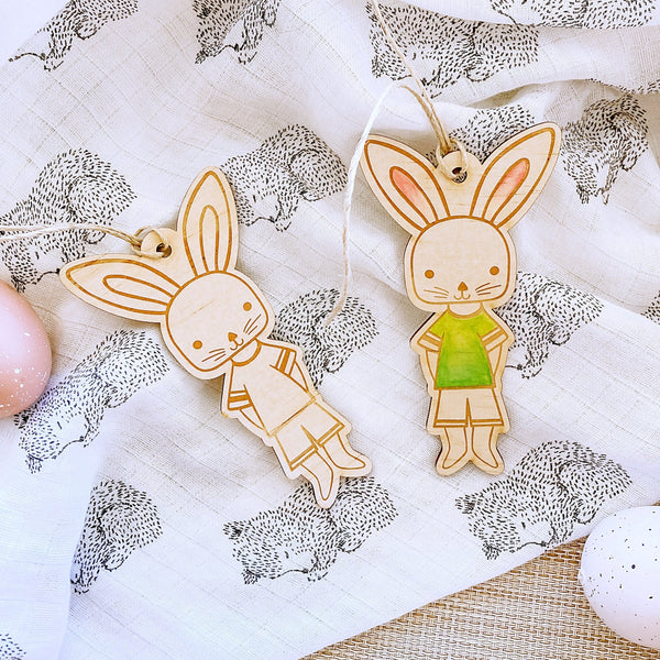 Fancy Dress Bunny Tags - ShartrueseEaster Keepsake
