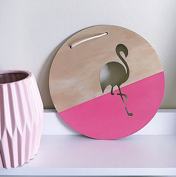 Flamingo Wall Plaque - Shartruese