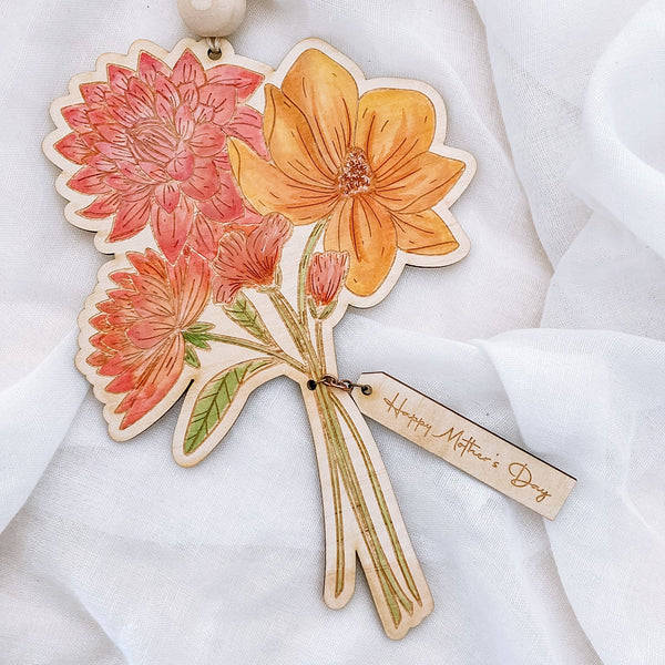 Floral Bunch with Tags - Shartruese