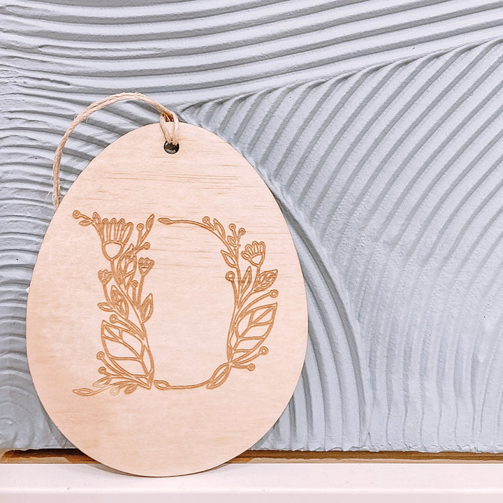 Floral Letter Easter Basket Tag - ShartrueseEaster Keepsake