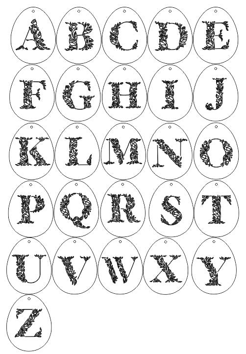 Floral Letter Easter Basket Tag - ShartrueseEaster Keepsake