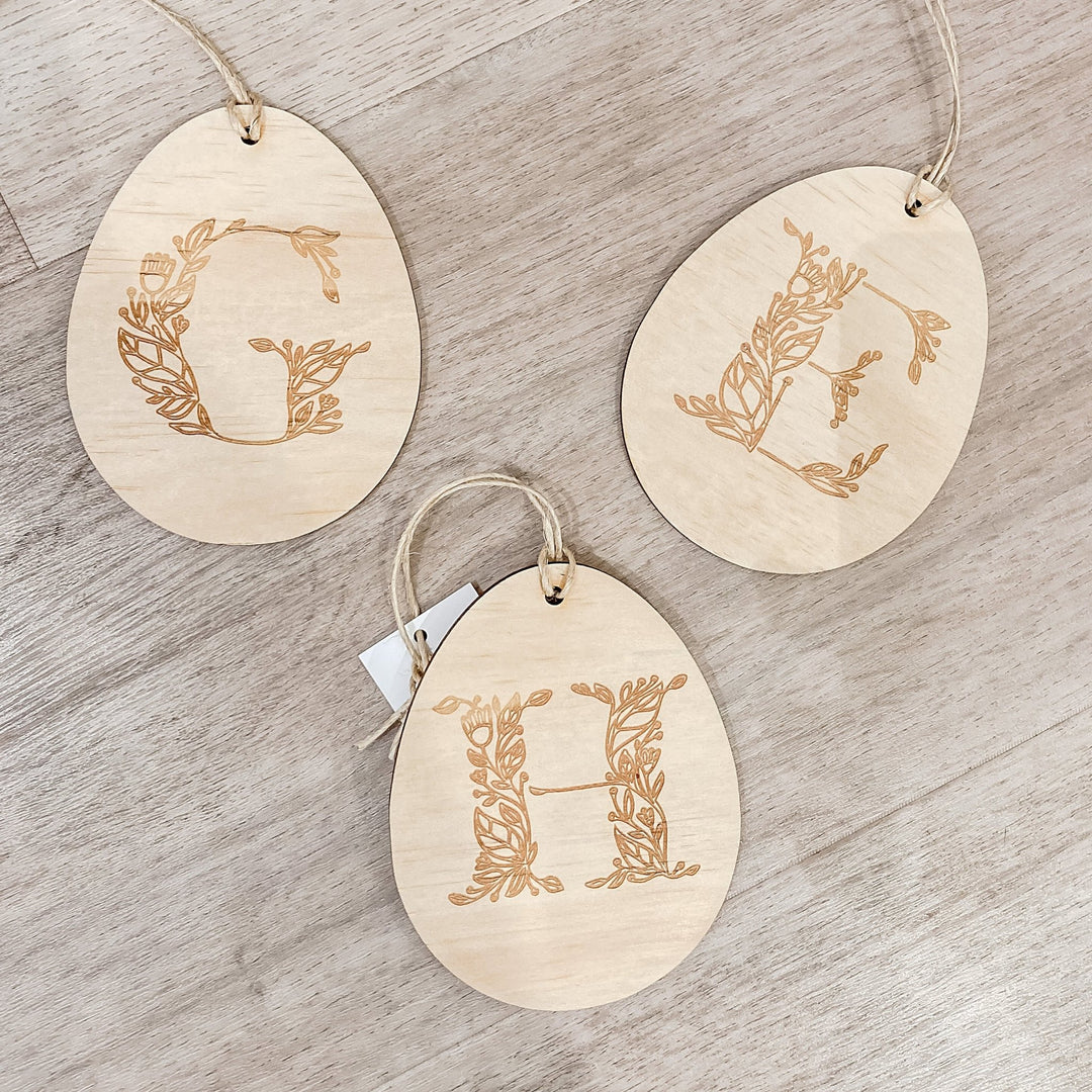 Floral Letter Easter Basket Tag - ShartrueseEaster Keepsake