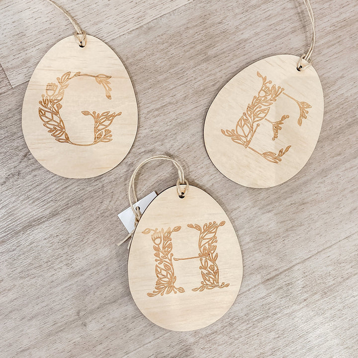 Floral Letter Easter Basket Tag - ShartrueseEaster Keepsake
