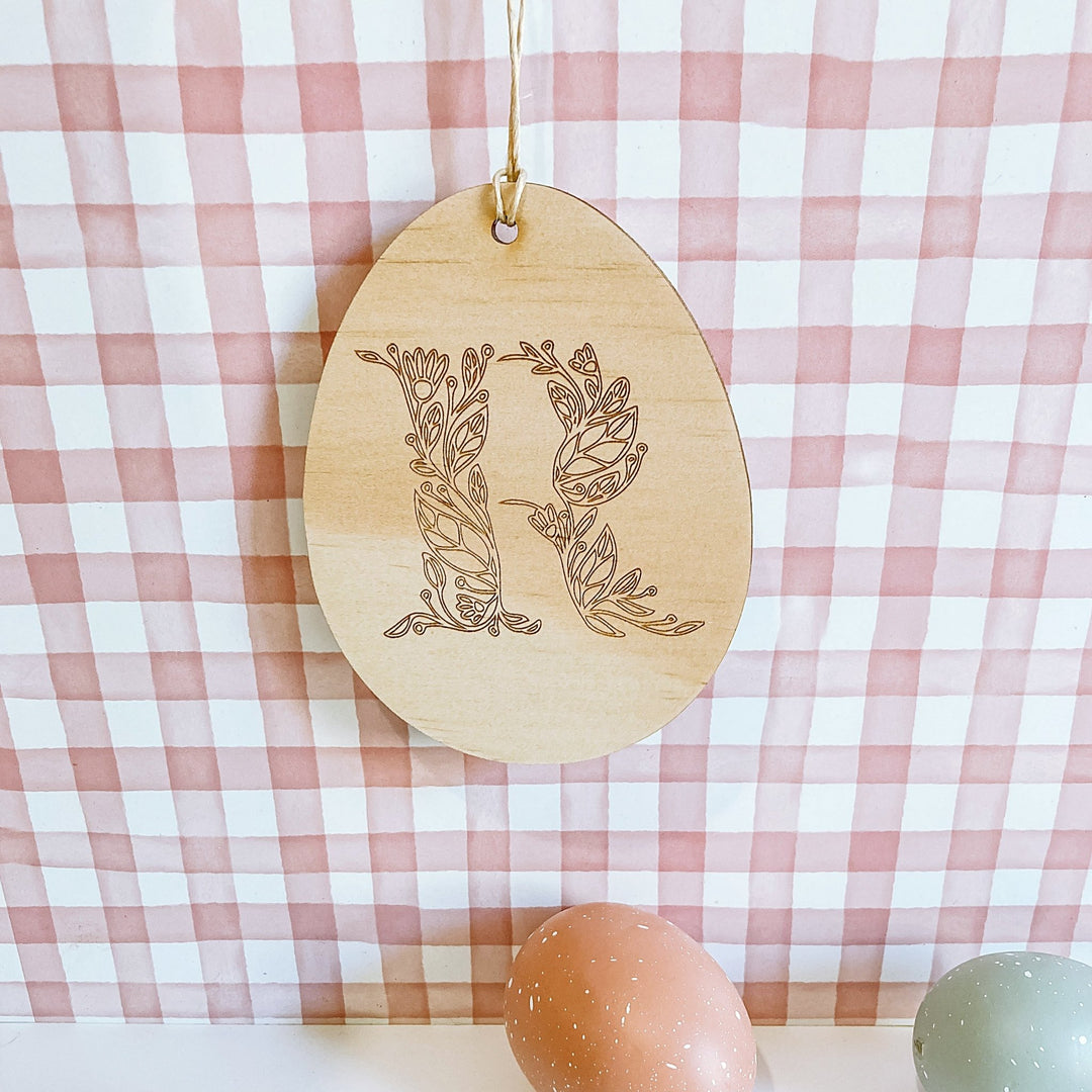 Floral Letter Easter Basket Tag - ShartrueseEaster Keepsake