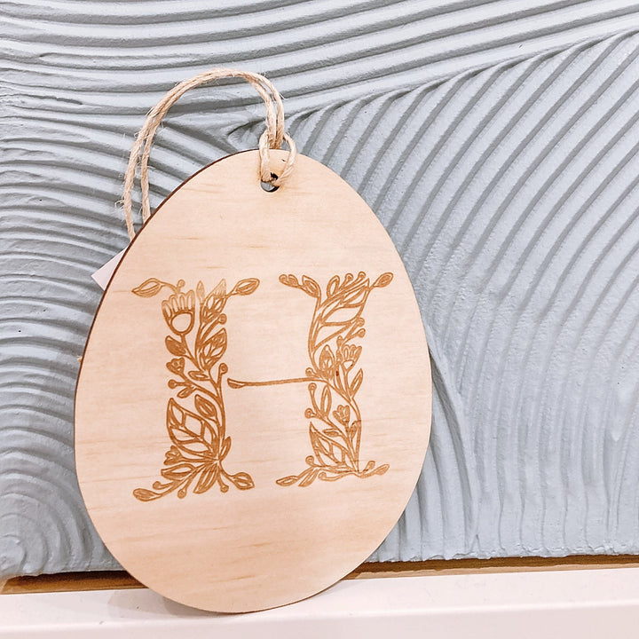 Floral Letter Easter Basket Tag - ShartrueseEaster Keepsake