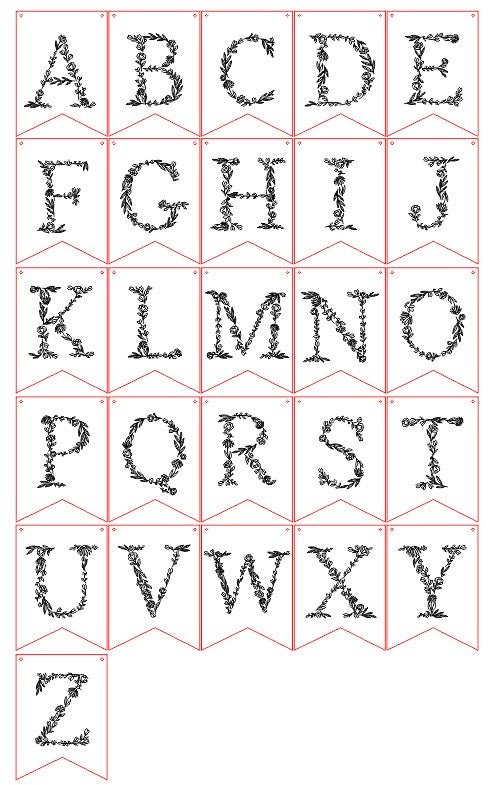 Floral Letter Flag - ShartrueseEaster Keepsake