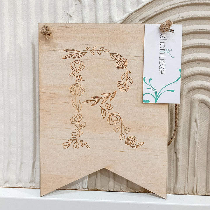 Floral Letter Flag - ShartrueseEaster Keepsake