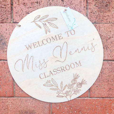 Floral Welcome to my Classroom Plaque - Shartruese