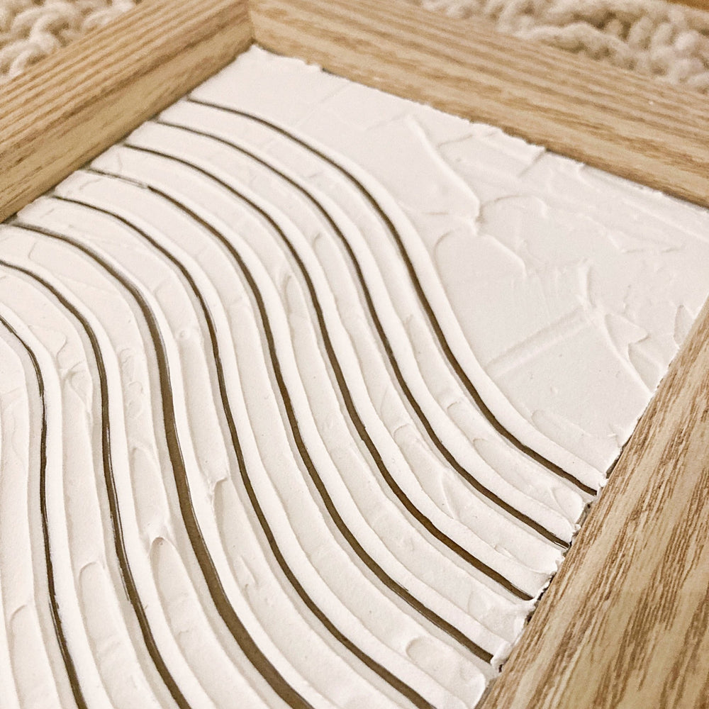 Framed Textured Wave - ShartrueseTextured Art