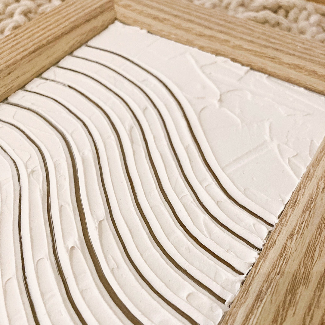Framed Textured Wave - ShartrueseTextured Art