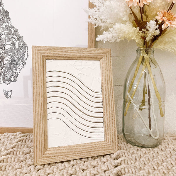 Framed Textured Wave - ShartrueseTextured Art