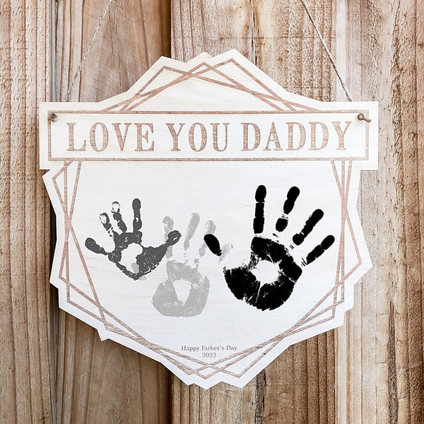 Geometric Handprint/Drawing Plaque - Shartruese