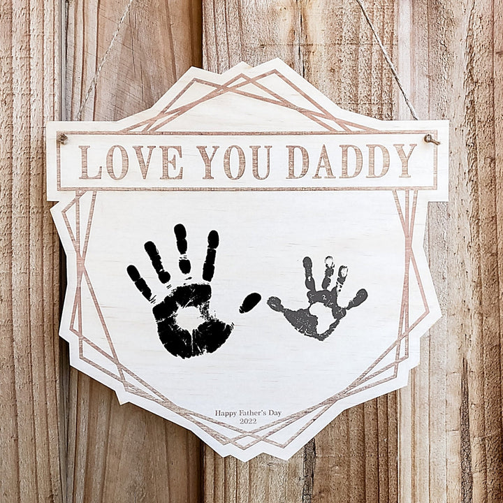 Geometric Handprint/Drawing Plaque - Shartruese