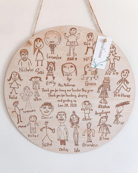 Group Teacher Gift Plaque - ShartrueseKids Sketch Plaque