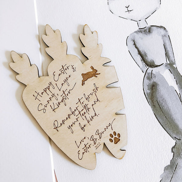 "Handwritten" note from Easter . E . Bunny - ShartrueseNursery Decor