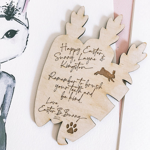 "Handwritten" note from Easter . E . Bunny - ShartrueseNursery Decor