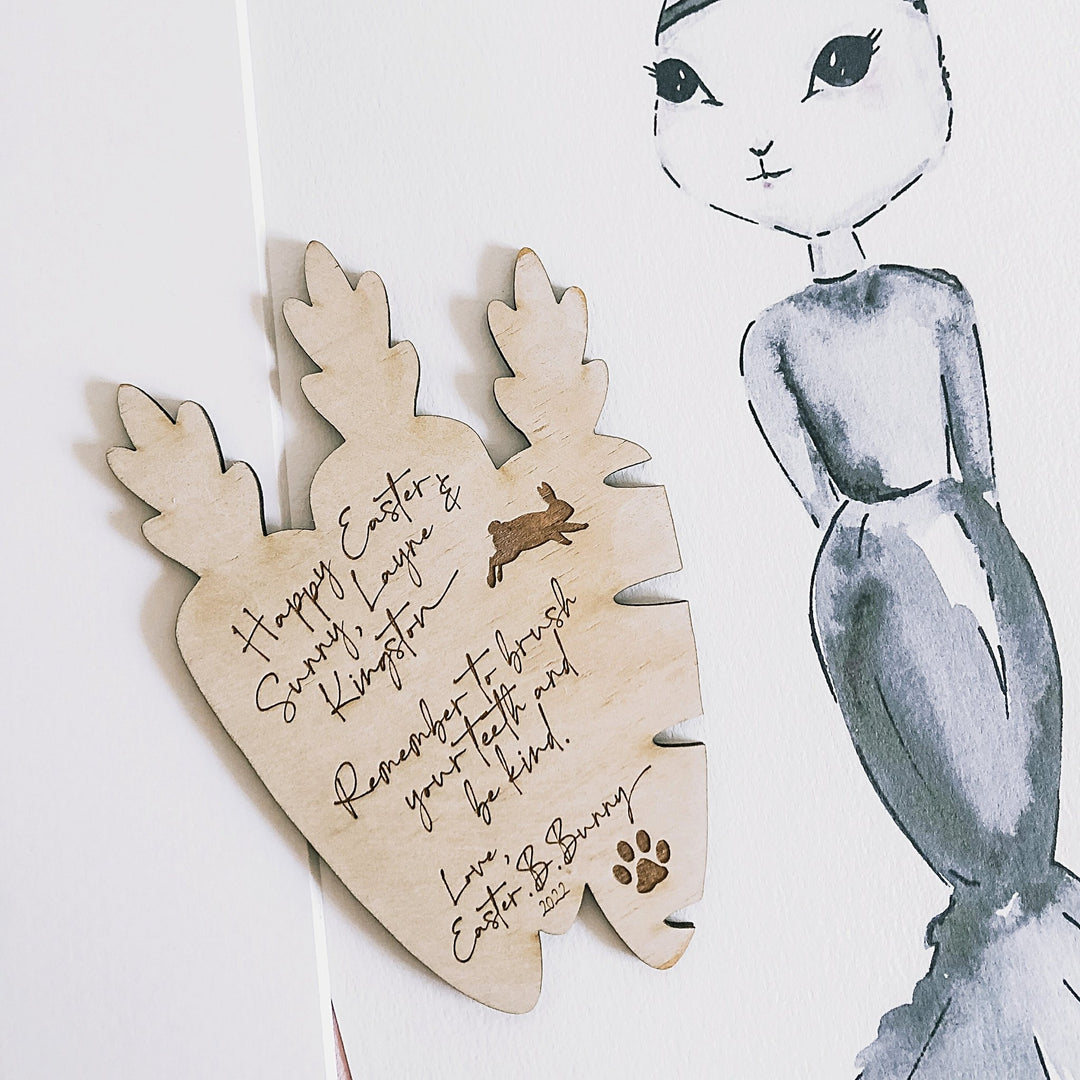 "Handwritten" note from Easter . E . Bunny - ShartrueseNursery Decor