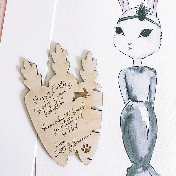 "Handwritten" note from Easter . E . Bunny - ShartrueseNursery Decor