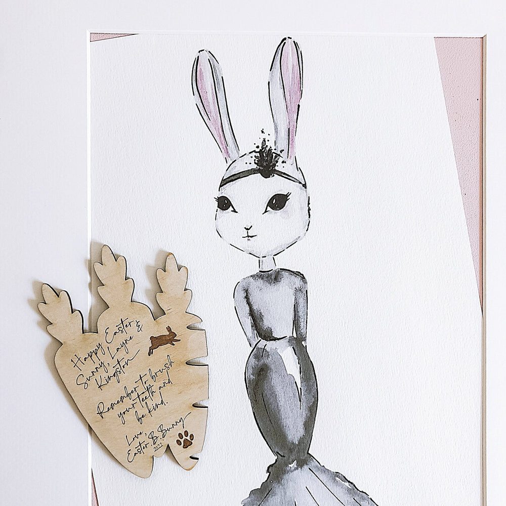 "Handwritten" note from Easter . E . Bunny - ShartrueseNursery Decor