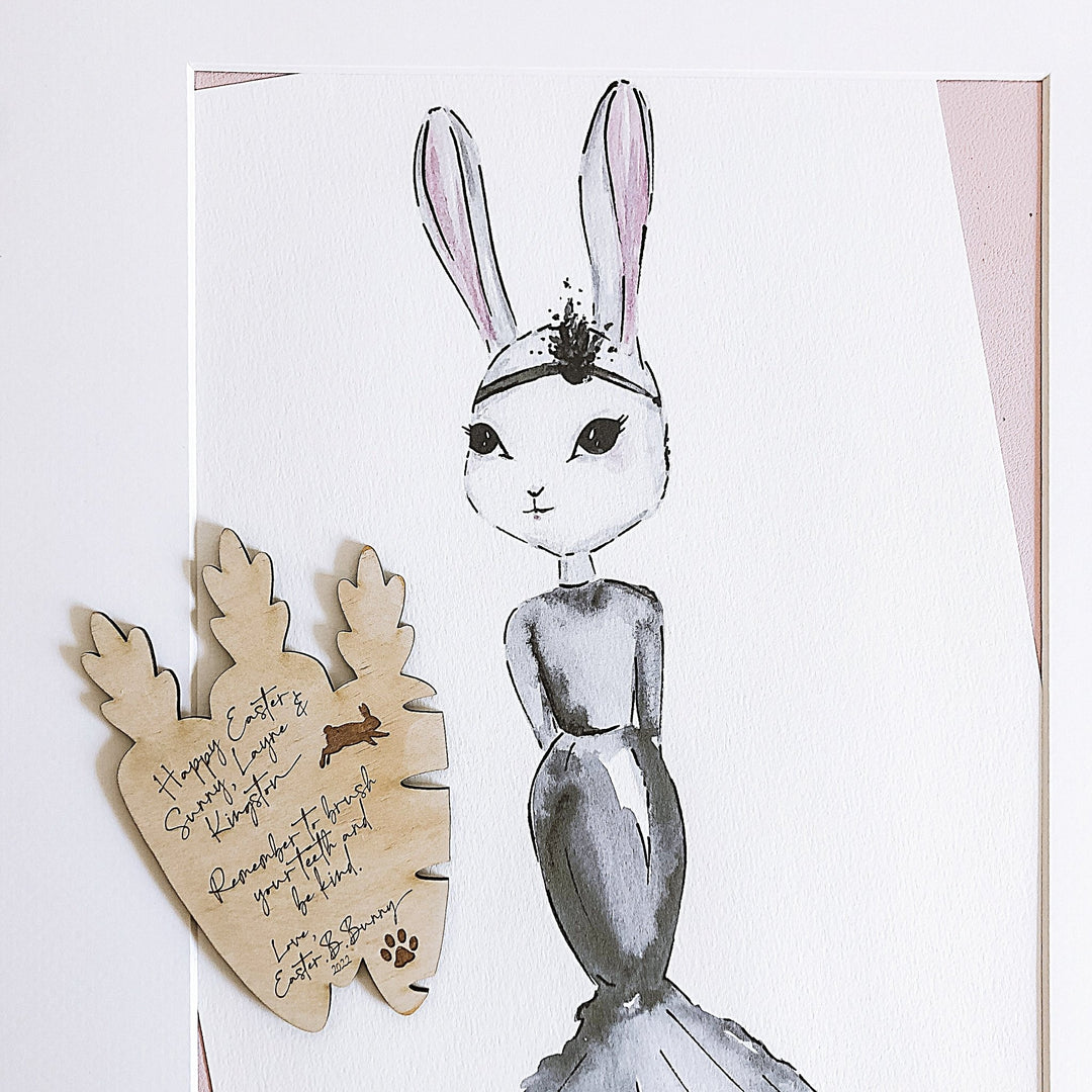 "Handwritten" note from Easter . E . Bunny - ShartrueseNursery Decor