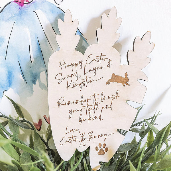 "Handwritten" note from Easter . E . Bunny - ShartrueseNursery Decor