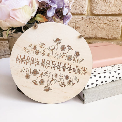 Happy Mother's Day Floral Plaque - Shartruese