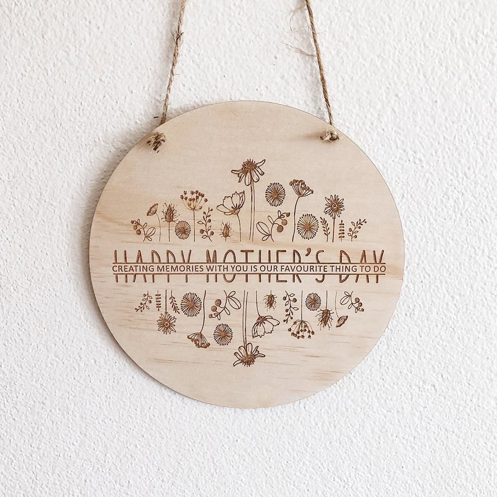 Happy Mother's Day Floral Plaque - Shartruese