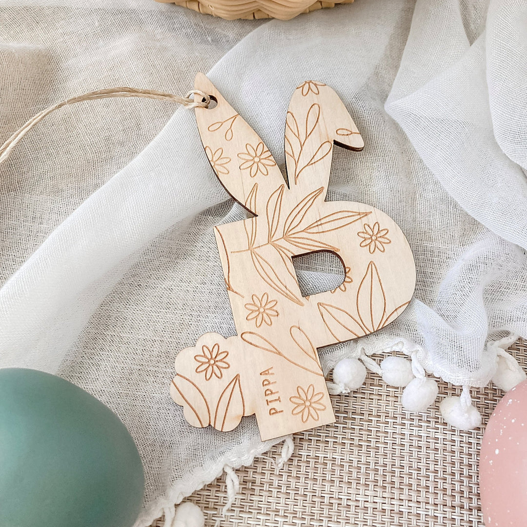 Leafy Bunny Tags - ShartrueseNursery Decor