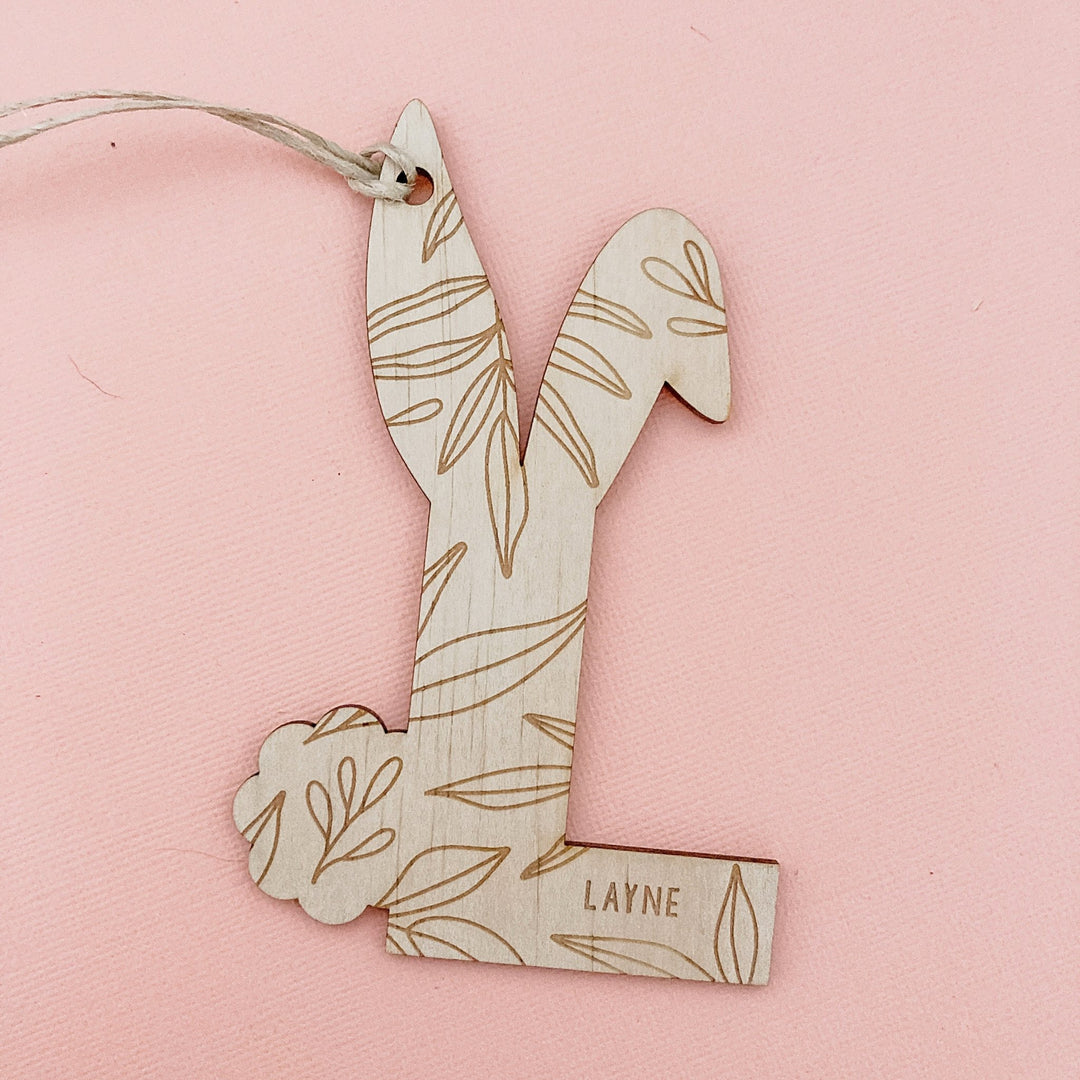 Leafy Bunny Tags - ShartrueseNursery Decor
