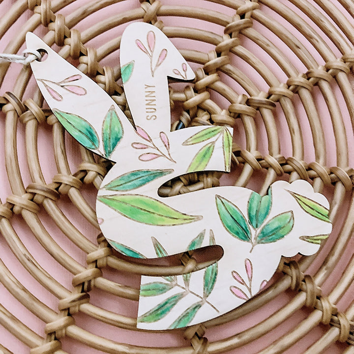 Leafy Bunny Tags - ShartrueseNursery Decor