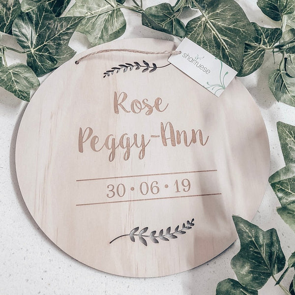 Leafy Name Plaque - Shartruese