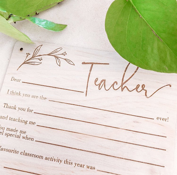 Letter to my Teacher Plaque - Shartruese