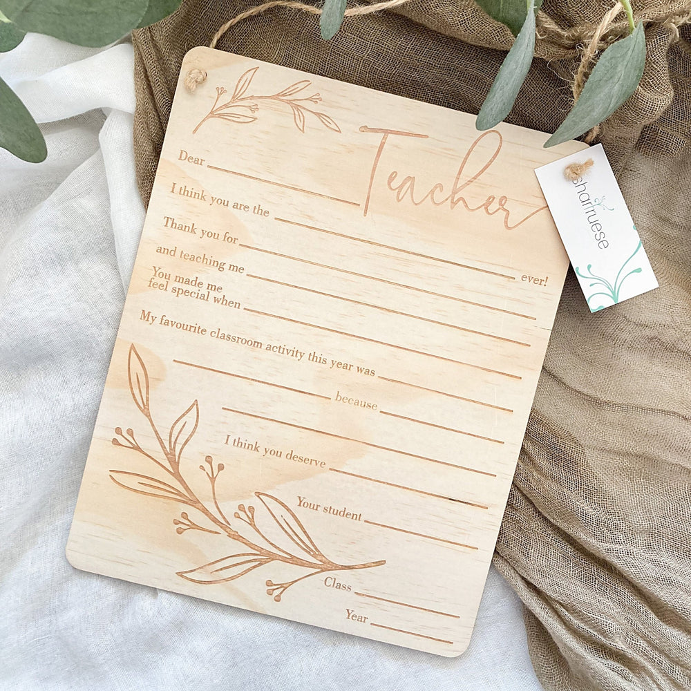 Letter to my Teacher Plaque - ShartrueseTeacher Plaque