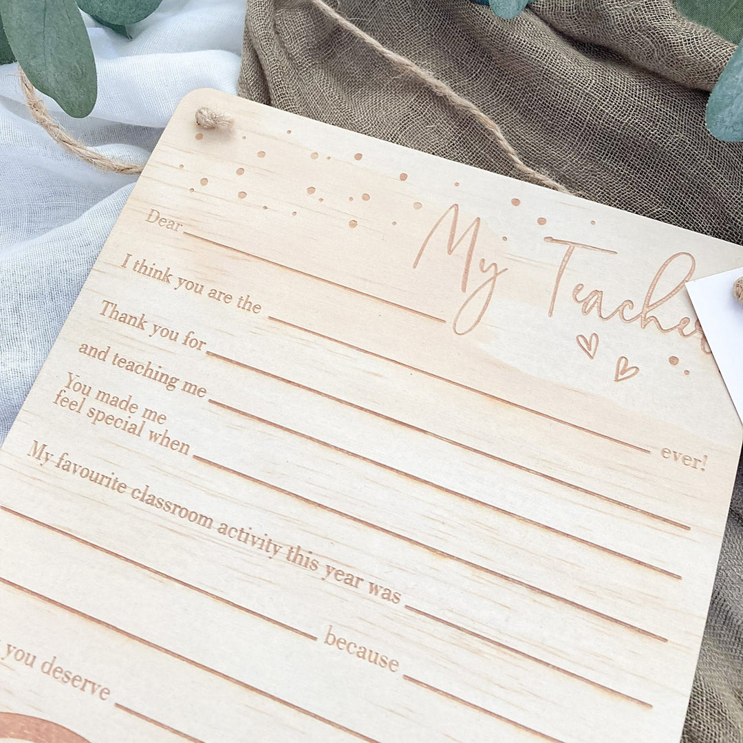 Letter to my Teacher Plaque - ShartrueseTeacher Plaque