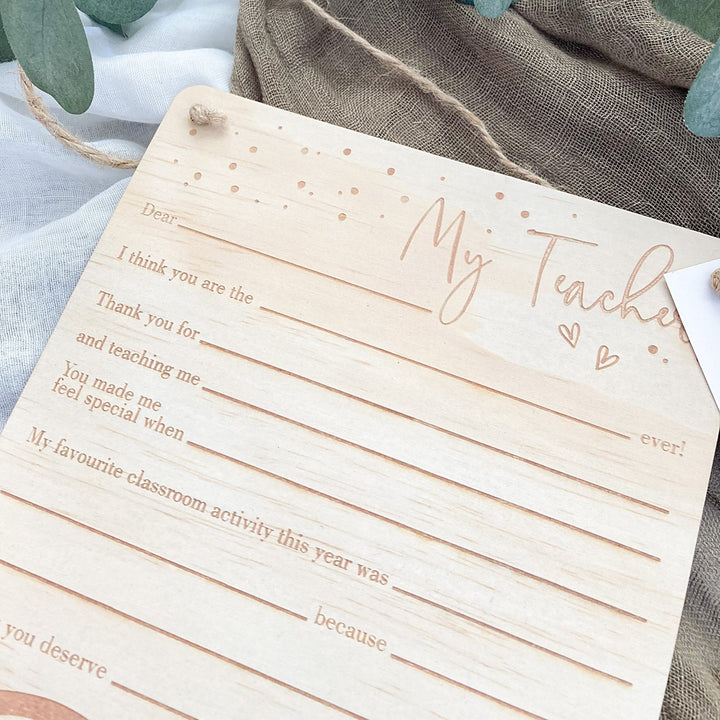 Letter to my Teacher Plaque - ShartrueseTeacher Plaque