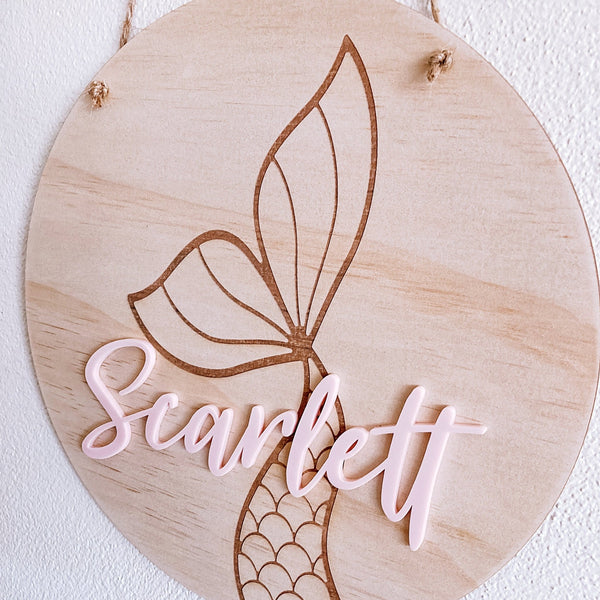 Mermaid Tail Bedroom Sign - ShartrueseBedroom Sign