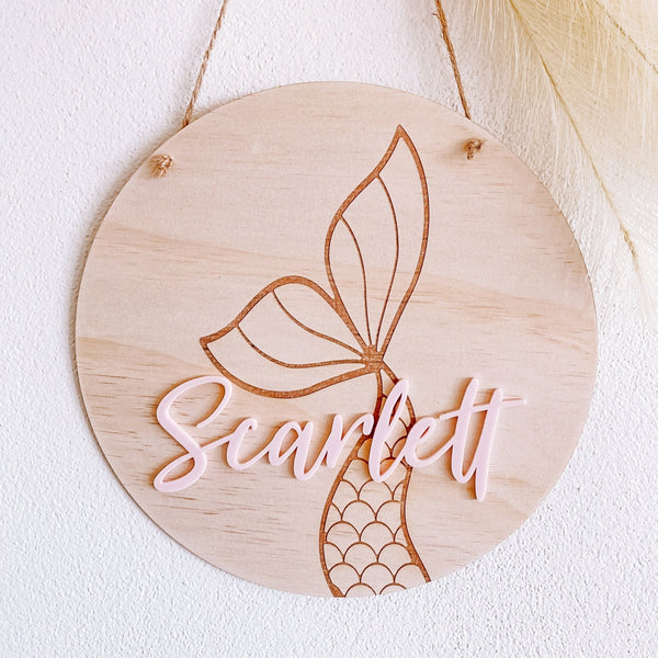 Mermaid Tail Bedroom Sign - ShartrueseBedroom Sign