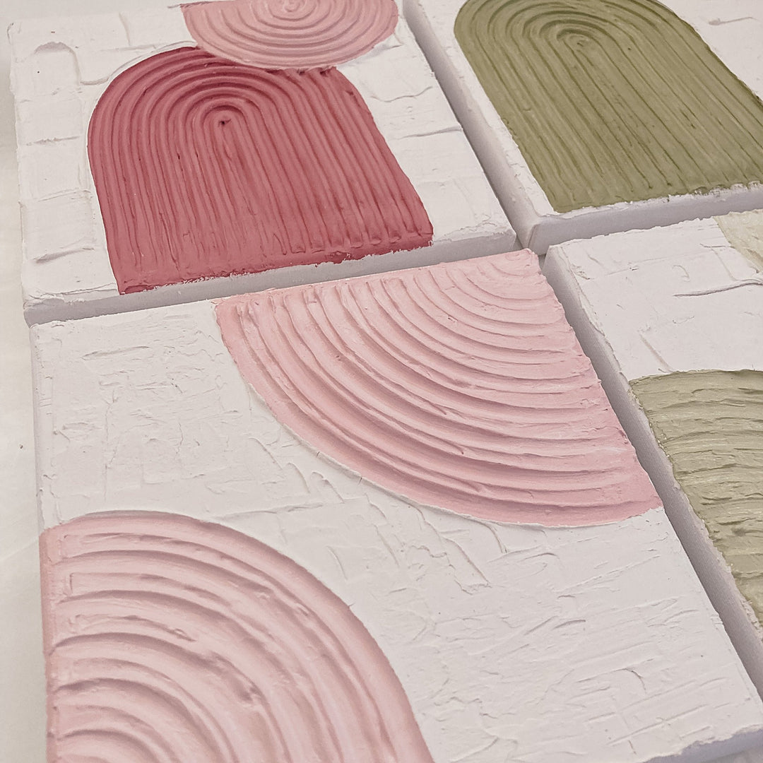 Mini Textured Squares - ShartrueseTextured Art