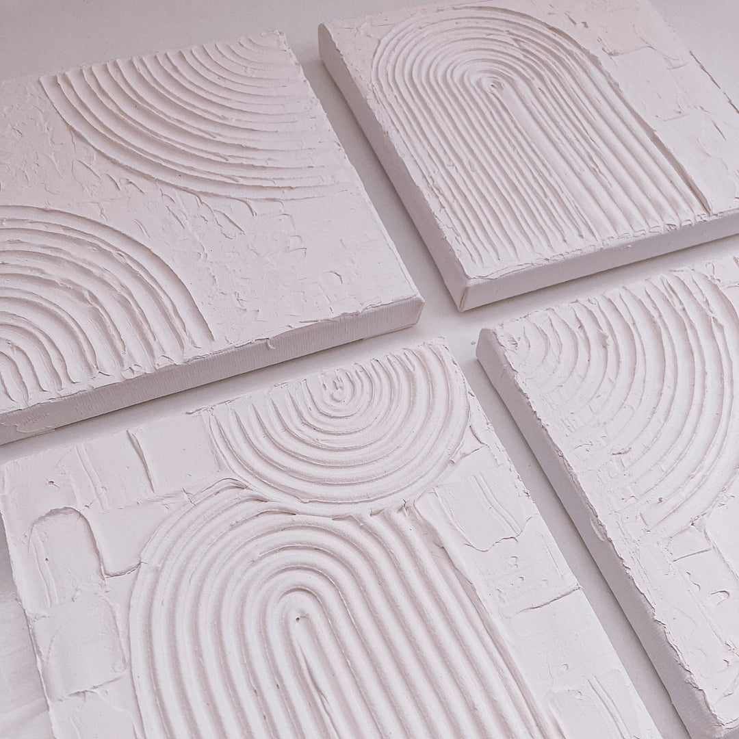 Mini Textured Squares - ShartrueseTextured Art