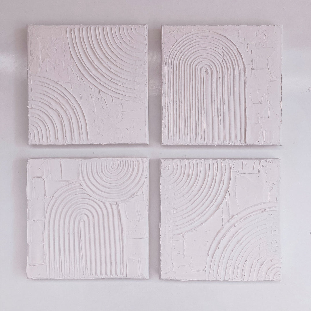 Mini Textured Squares - ShartrueseTextured Art