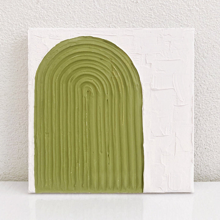 Mini Textured Squares - ShartrueseTextured Art