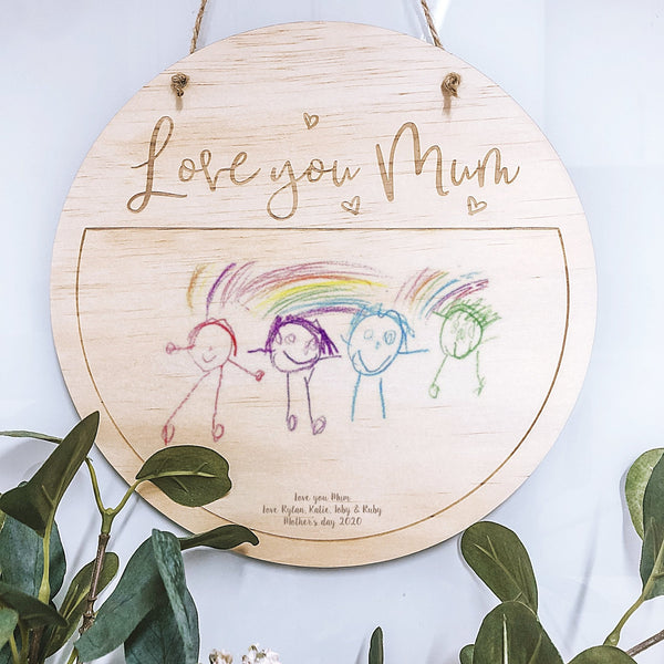 Mother's Day Handprint/Drawing Plaque - Shartruese