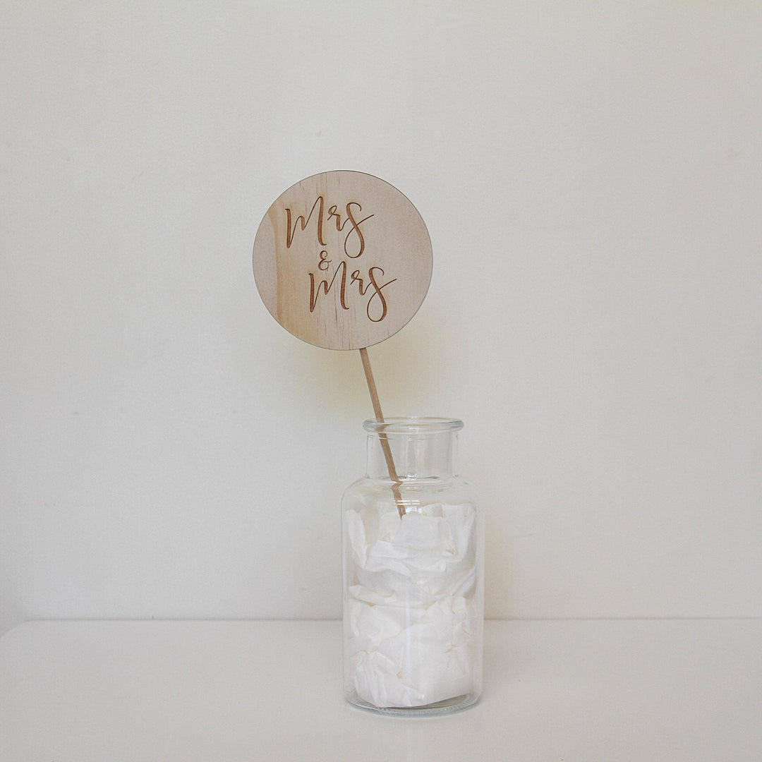 Mrs &amp; Mrs Cake Topper - Shartruese